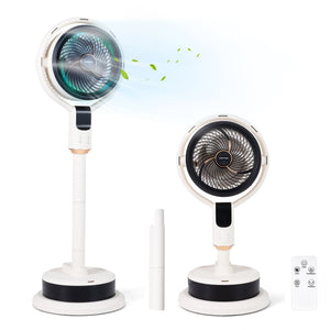 Misting Pedestal Fan Air Circulator with 90° Auto Oscillation Floor Standing Fan with 8 Speeds-White view 4