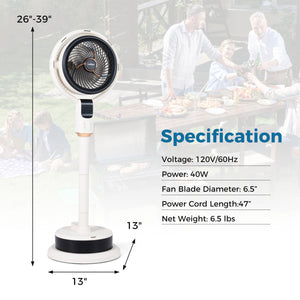 Misting Pedestal Fan Air Circulator with 90° Auto Oscillation Floor Standing Fan with 8 Speeds-White view 5