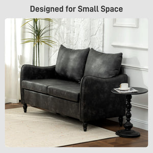 55" Loveseat Sofa, Small 2 Seater Couch with Solid Wood Legs – view 12
