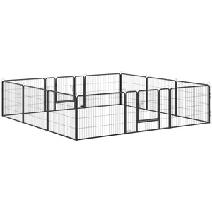Dog Playpen, 31.5"W Heavy-Duty Metal Puppy Play Pen, Pet Exercise Fences for Outside and Indoor