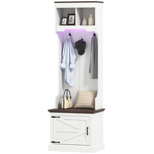3-in-1 Hall Tree with Bench, Coat Rack with Shoe Storage, Distressed Black – view 15