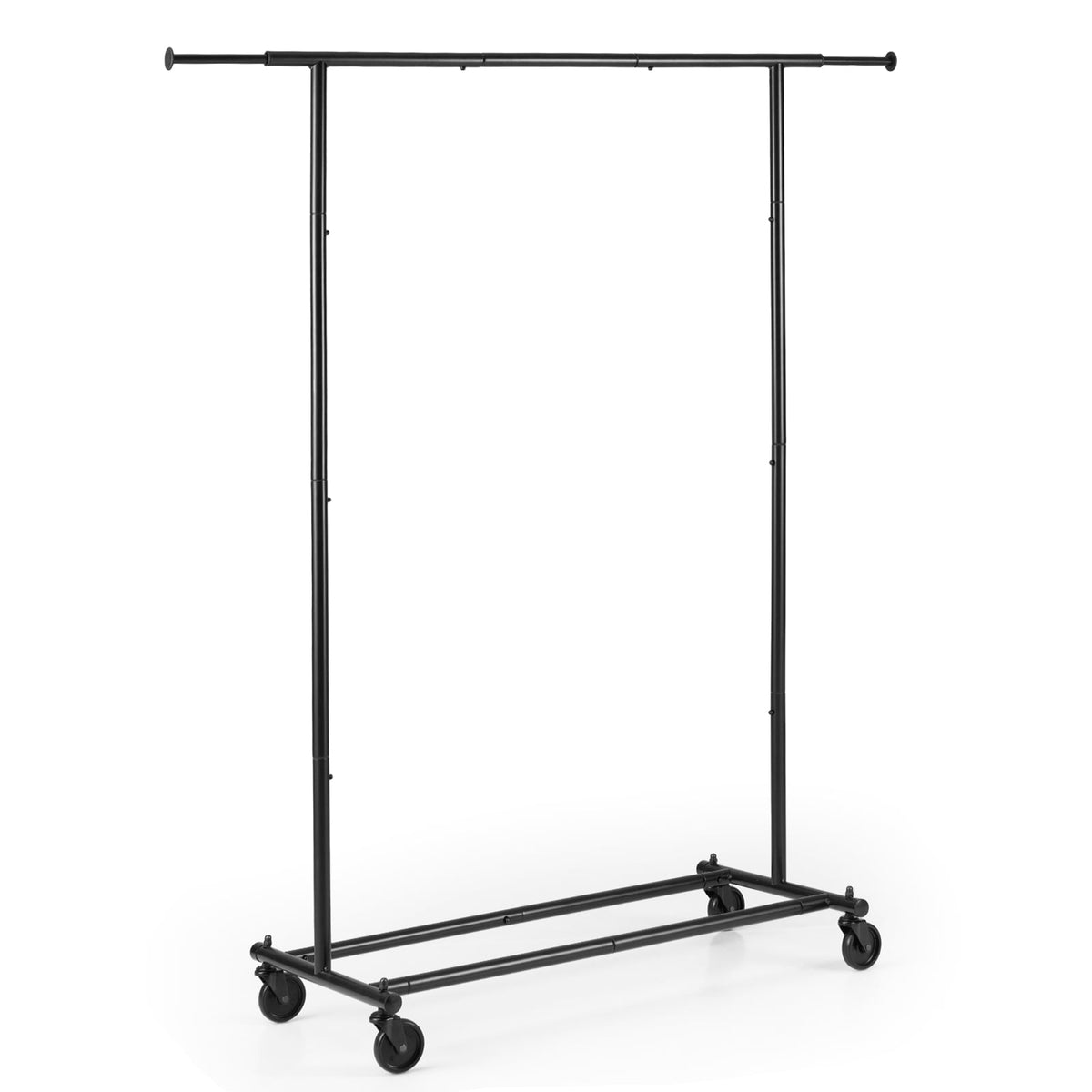 Mobile Garment Rack with Extendable Rods Heavy-Duty Metal Clothes Stand on Wheels view 4