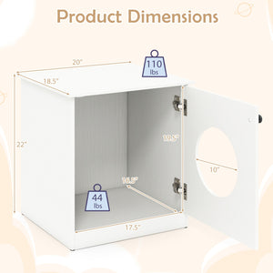 Modern Cat Litter Box Enclosure for Small to Large Cats-White view 5