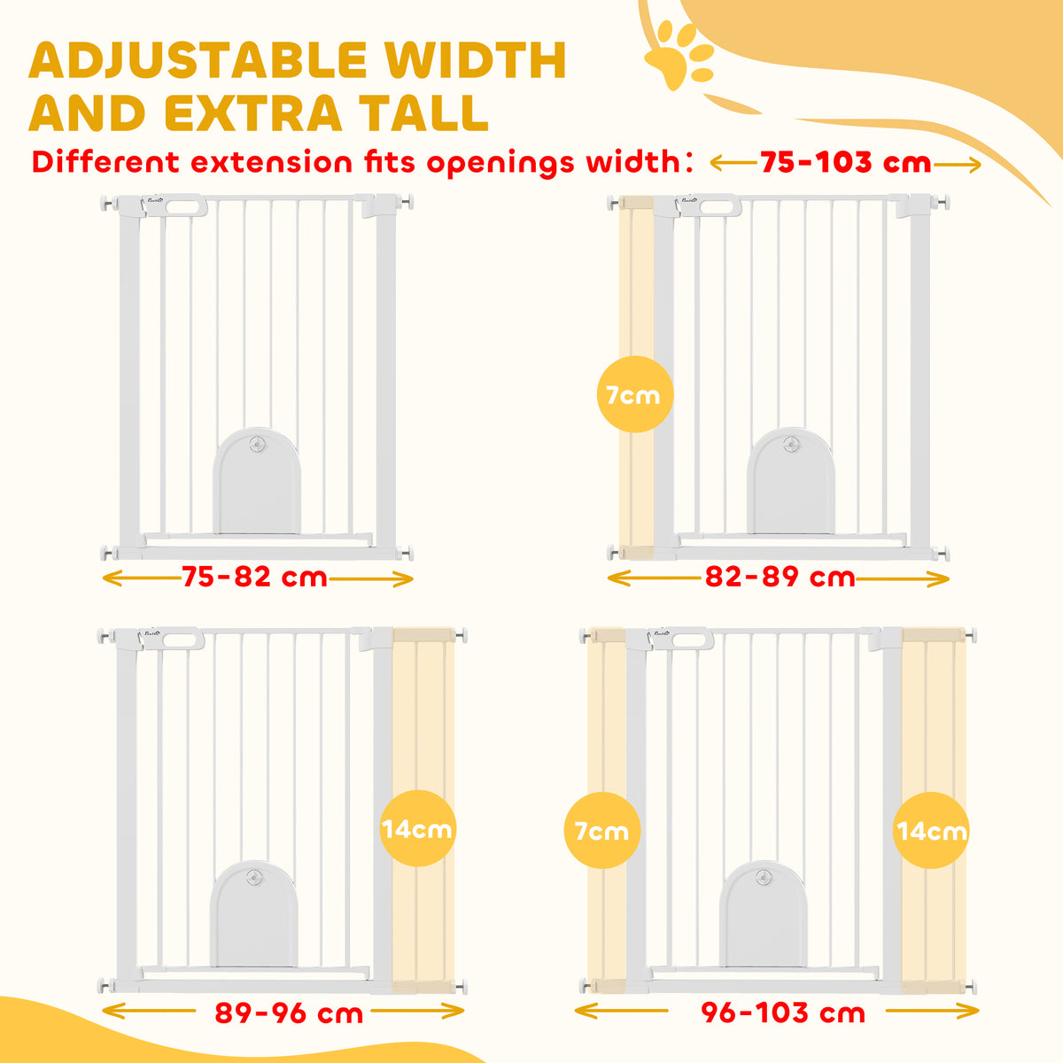 30"-52" Extra Wide Pet Gate Barrier with Small Door, 30"H Dog Gate with Safety Gate Barrier – view 33