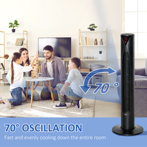 Freestanding Tower Fan Cooling for Home Bedroom with 3 Speed, 12h Timer, Oscillating, LED Sensor Panel – view 4
