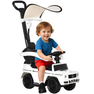 Aosom Mercedes-Benz G350 Licensed Push Car, 3-in-1 Toddler Sliding Car with Horn, Steering, Foot Rest, Seat Storage