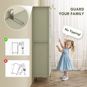 69.5" Tall Kitchen Pantry Storage Cabinet with Motion Sensor LED Light, Modern Kitchen Pantry Cabinet, Green – view 6