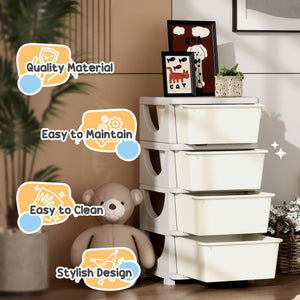 3 Tier Kids Toy Organizer and Storage Bins with 3 Plastic Drawers, Blue