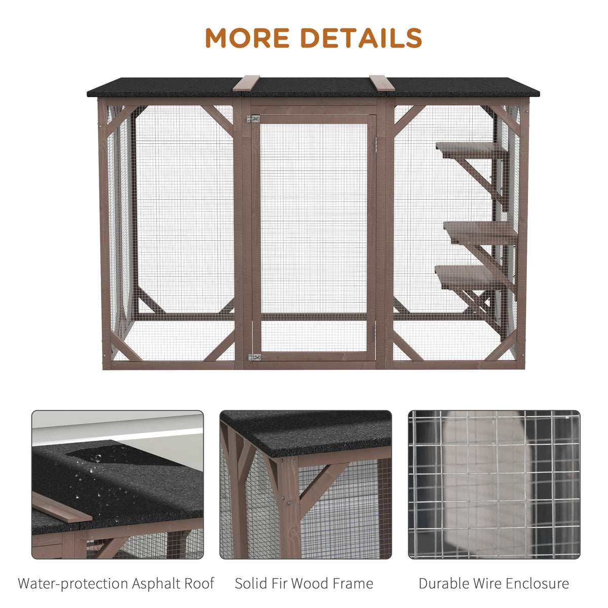 71"L Catio Outdoor Cat Enclosure, Indoor Cat Cage, Pet House, Small Animal Hutch for 1-2 Rabbit, Kitten – view 4