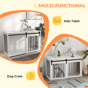 39" Dog Crate Furniture, Dog Crate End Side Table for Large Dogs, White – view 11