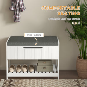 Wall Mounted Coat Rack with Shoe Storage Bench, Hall Tree and Bench, Clothes Hanger Rack with Shelves for Hallway White