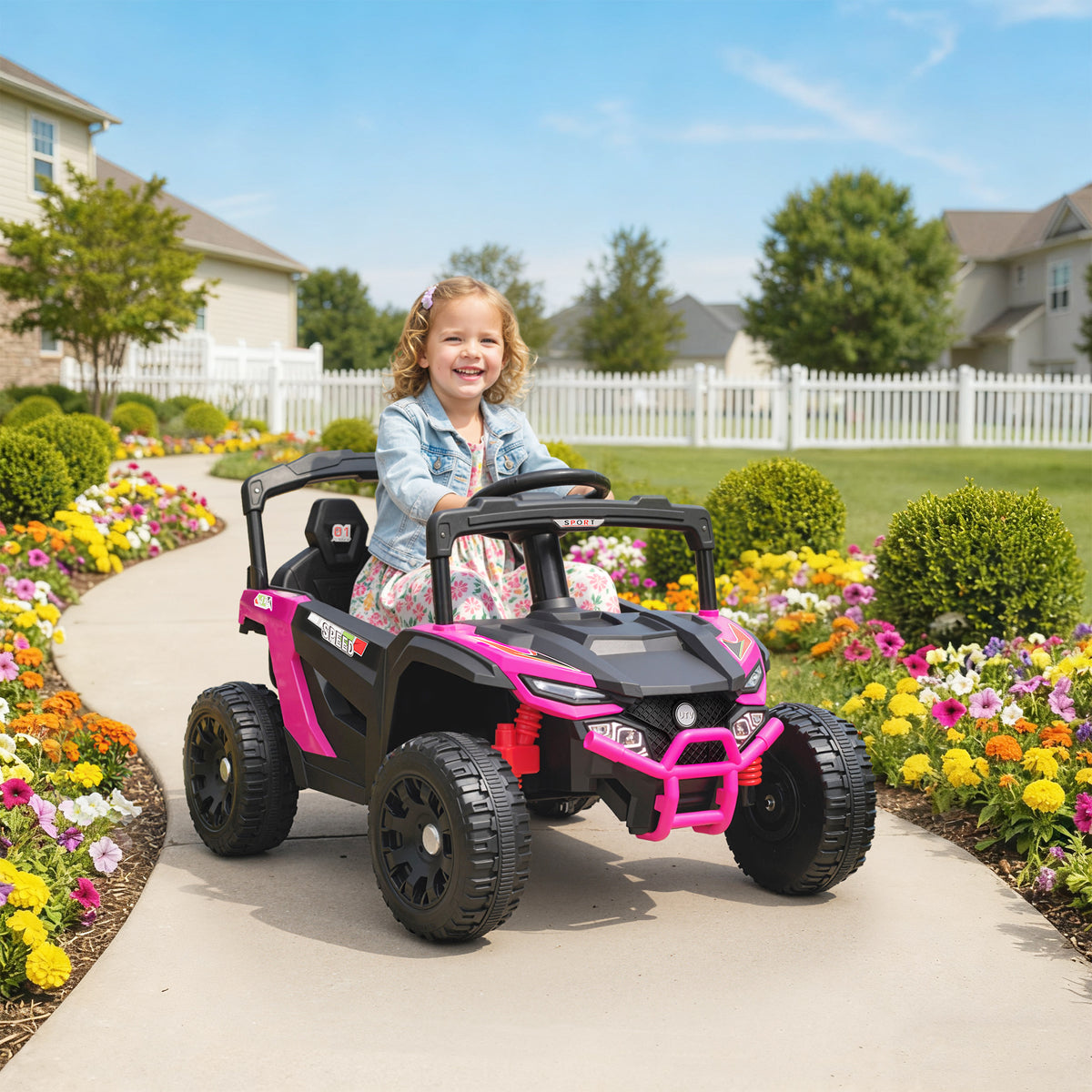 Qaba 12V Kids Ride On Truck with Dual Motors, Rear Suspension, Remote Control for 3-5 Years Boys Girls