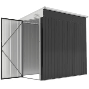 4' x 8' Outdoor Storage Shed Lean to Shed Outdoor Metal Tool Shed with Lockable Door and Air Vents – view 15