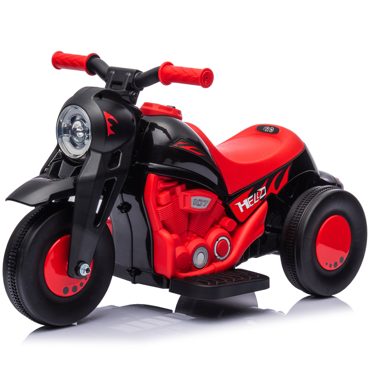 Qaba Electric Motorcycle for Kids, 6V Ride on Bubble Car with LED Headlight, Music, Pedal, for 2-5 Years
