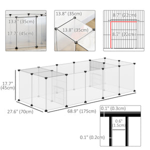 20 Panels DIY Small Animal Cage with Door, Top Cover, Indoor Yard Fence for Guinea Pig, Hedgehog, Bunny, White
