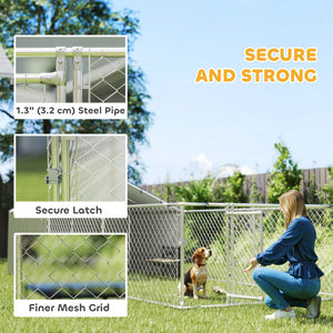 Galvanized Steel Dog Kennel Outdoor with Waterproof & UV-Resistant Cover for Large Dogs, 13.1' x 7.5' x 7.5' – view 12