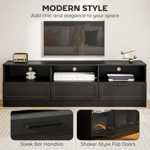 TV Stand with Storage, Modern Entertainment Center with 3 Cabinets and 3 Open Shelves, for TVs up to 85" – view 4