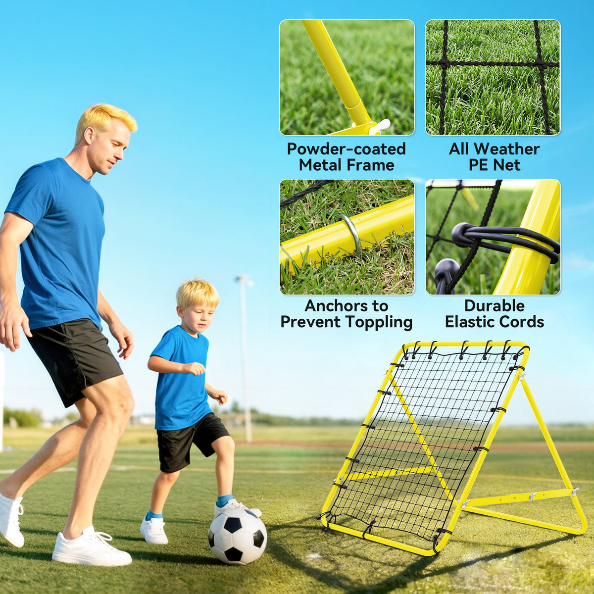Volleyball Rebounder Net Football Training Aid Kickback Target Play Red – view 19