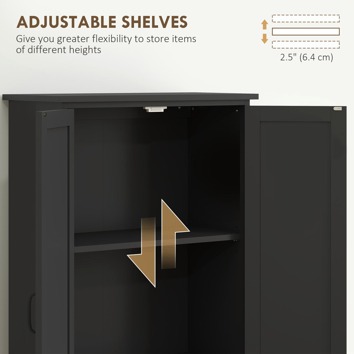 48" 4-Door Storage Cabinet Multi-Storey Large Space Pantry with Adjustable Shelves Black – view 19