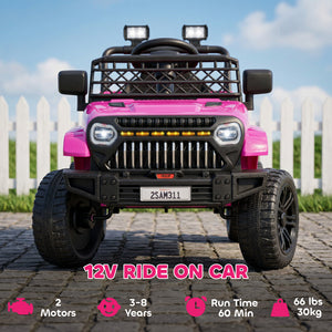 Qaba 12V Ride on Truck, Electric Car for Kids with Remote Control, Suspension, 3 Speeds, USB Music Headlights