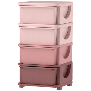 3 Tier Kids Toy Organizer and Storage Bins with 3 Plastic Drawers, Blue