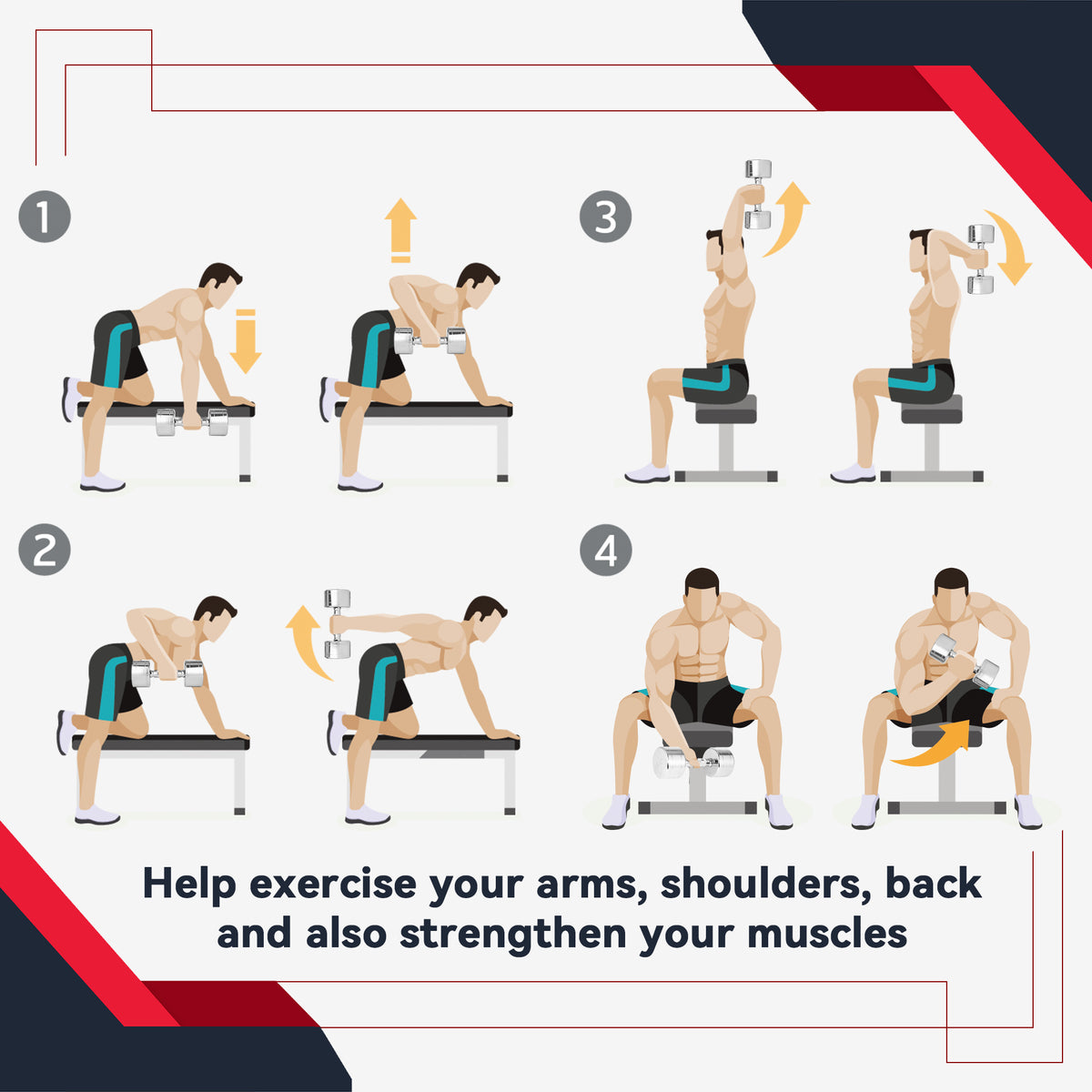 Soozier 2 x 10lbs Rubber Dumbbells Weight Set, Dumbbell Hand Weight for Body Fitness Training for Home Office Gym