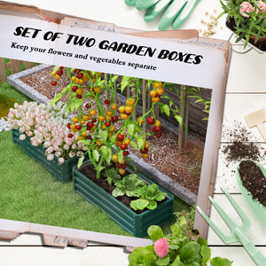 Galvanized Raised Garden Beds, Outdoor Planter Box, Set of 2, for Flowers, Herbs and Vegetables, Black – view 17