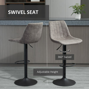 Adjustable Bar Stools Set of 2, Leathaire Swivel Barstools with Back and Footrest – view 11