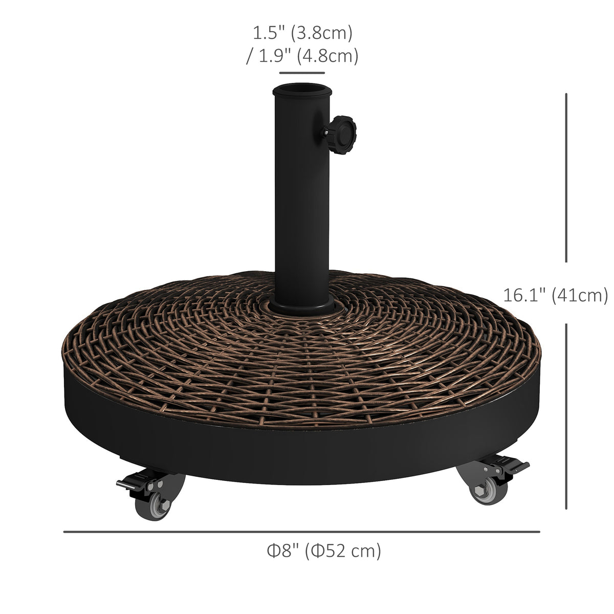 20.5" Round Parasol Base Resin Patio Umbrella Base Garden Parasol Holder Outdoor Offset Weight Stand – view 9