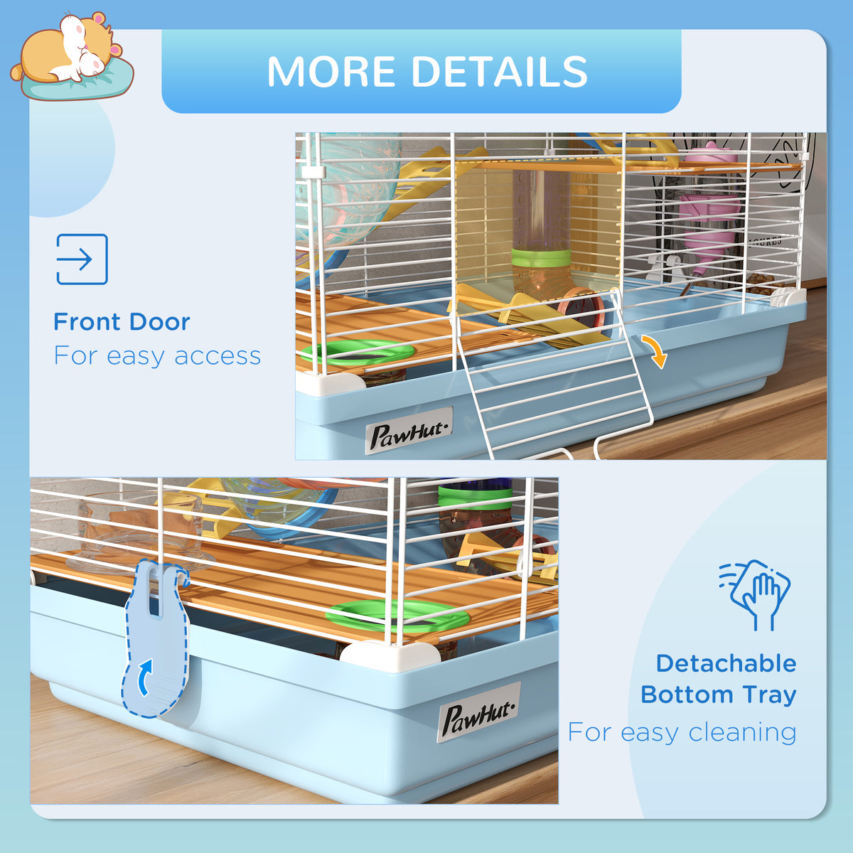 5 Tiers Hamster Cage Portable with Exercise Wheels Play Tube Water Bottle Dishes House Ladder for Gerbils – view 20