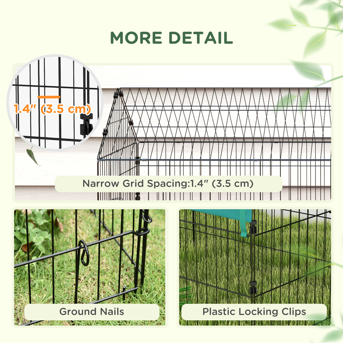 73" Small Animal Cage with Roof, Indoor/Outdoor Use,  for Chicken, Rabbits, Chinchillas