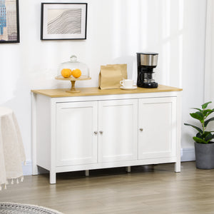 Sideboard, Buffet Cabinet with Doors and Adjustable Shelves for Living Room, Entryway, Black and Natural