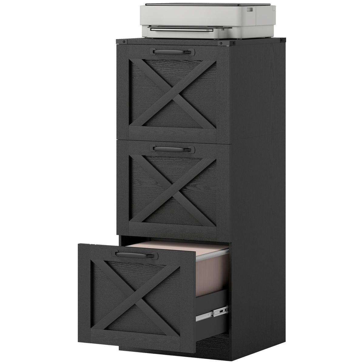 2 Drawer File Cabinet with Silent Slides, Vertical Farmhouse Filing Cabinet Fits Letter/A4 Size Home – view 15