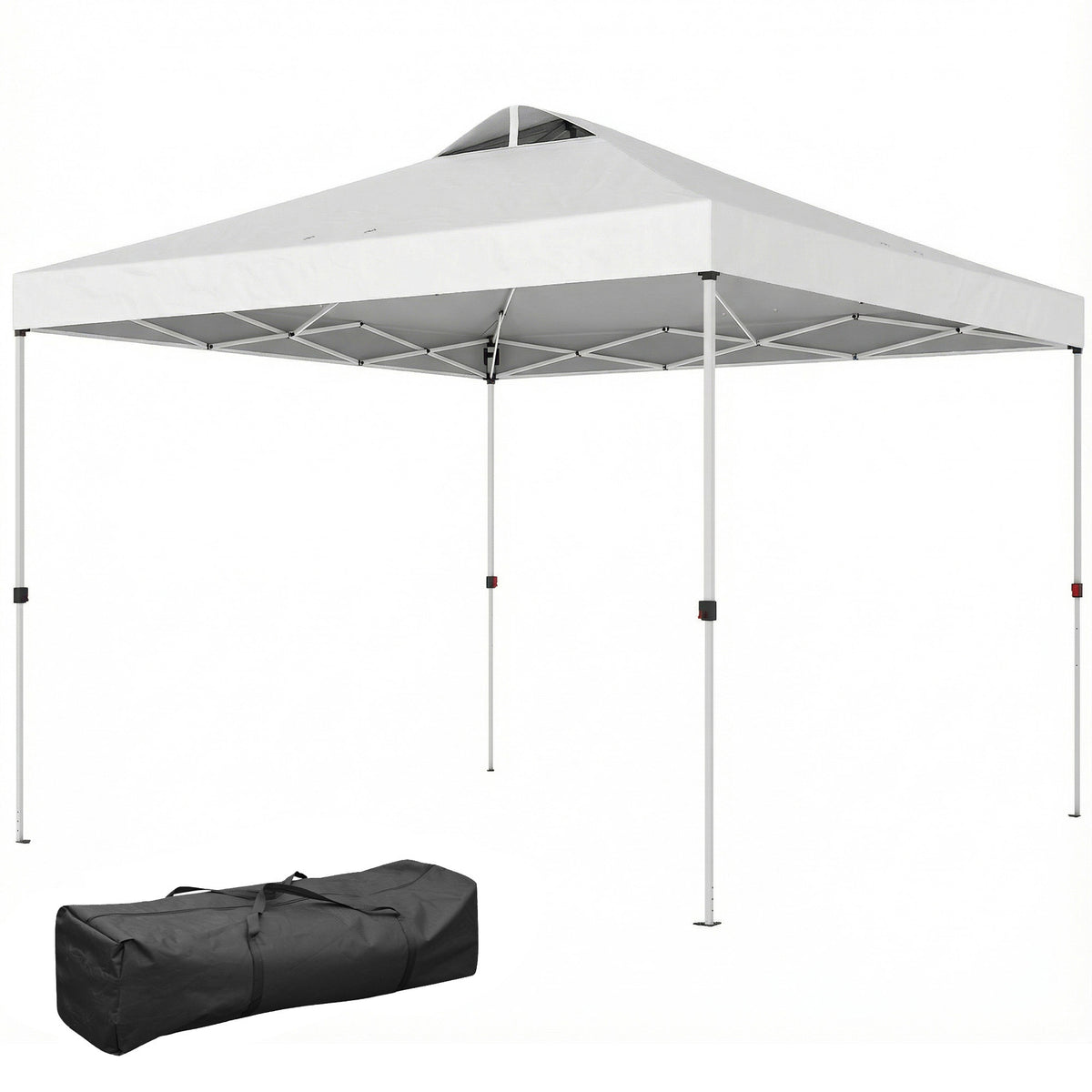 Pop Up Canopy Waterproof Canopy Tent with Carrying Bag for Parties Garden BBQs 9.8' x 9.8', Blue – view 14