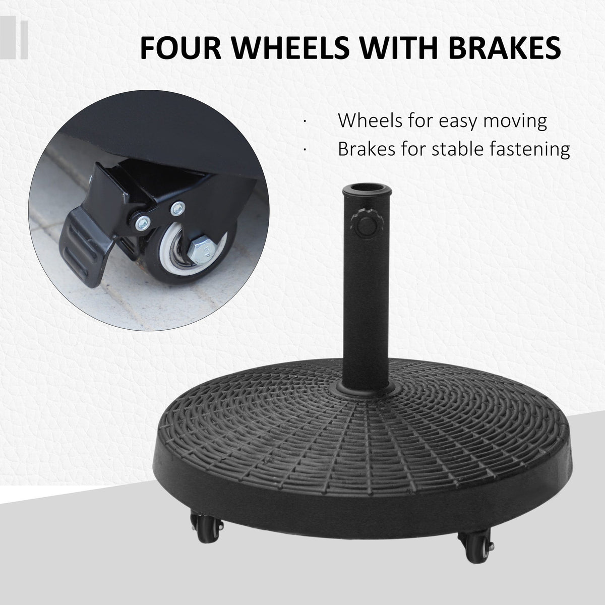 20.5" Round Parasol Base Resin Patio Umbrella Base Garden Parasol Holder Outdoor Offset Weight Stand – view 6