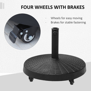 20.5" Round Parasol Base Resin Patio Umbrella Base Garden Parasol Holder Outdoor Offset Weight Stand – view 6