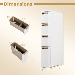 Narrow Storage Cabinet with Drawers and Removable Dividers-M view 5