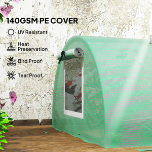 Portable Mini Greenhouse, Tunnel Growing Tent with 5 Mesh Windows and Steel Frame, 7' x 3' x 2', Green – view 17