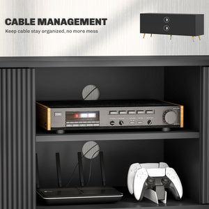 TV Stand with Storage for 55 Inch TV, Modern TV Cabinet with 2 Open Shelves and 2 Cabinets for Living Room – view 5