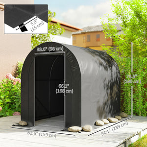 5' x 8' Outdoor Storage Shed, Heavy Duty Galvanized Steel Portable Shed for Bike, Motorcycle, Garden Tools – view 2