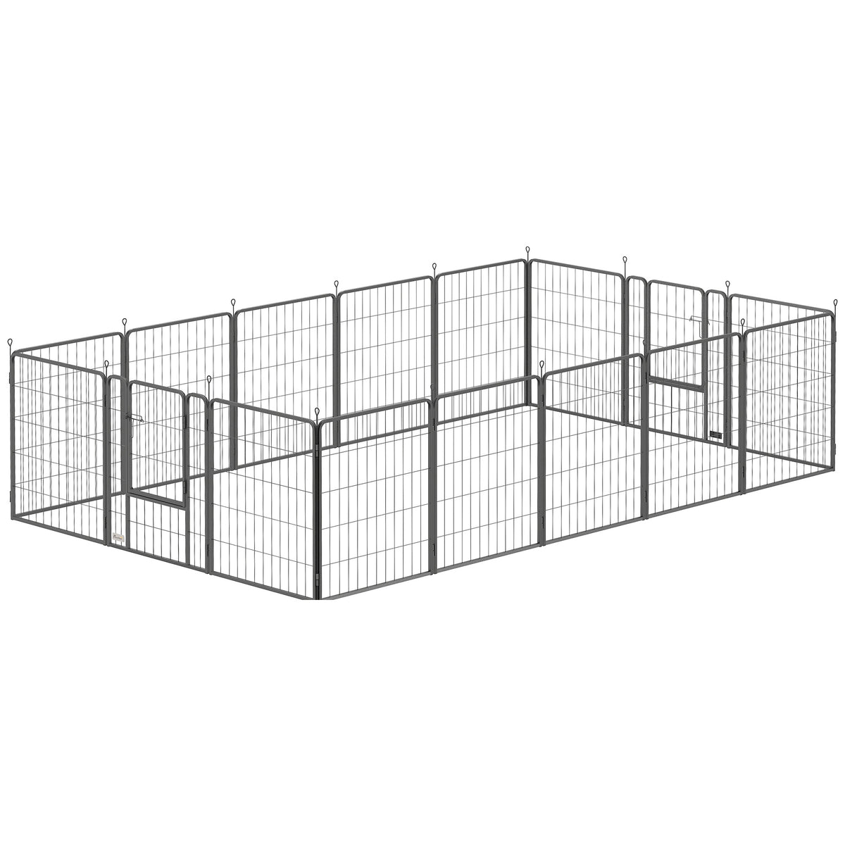 16 Panels Dog Playpen with Straps, Portable & DIY, for Small Dogs, for Yard, RV, Camping, Garden, 24" Height