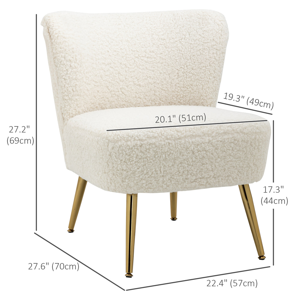 Lounge Chair for Bedroom Living Room Chair with Soft Upholstery and Gold Legs Pink – view 9