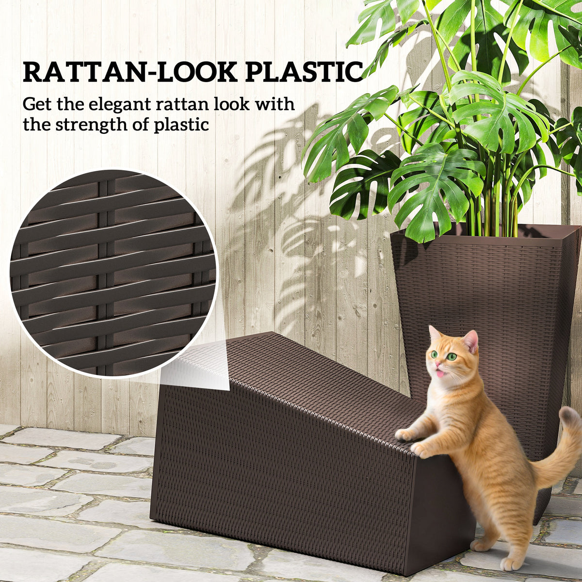 Set of 3 Tall Plant Stand, Outdoor & Indoor Flower Pot Set for Front Door, Entryway, Patio and Deck, Black – view 12