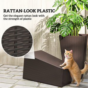 Set of 3 Tall Plant Stand, Outdoor & Indoor Flower Pot Set for Front Door, Entryway, Patio and Deck, Black – view 12