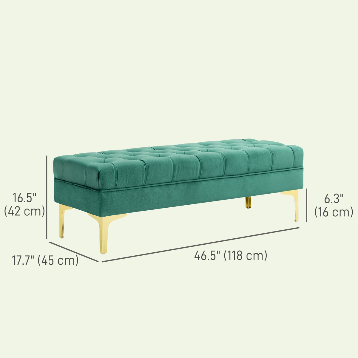 End of Bed Bench, Upholstered Bench, Entryway Shoe Bench with Button Tufted for Living Room, Bedroom, Blue – view 9