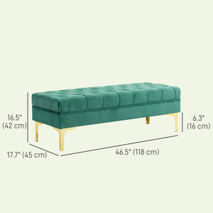 End of Bed Bench, Upholstered Bench, Entryway Shoe Bench with Button Tufted for Living Room, Bedroom, Blue – view 9