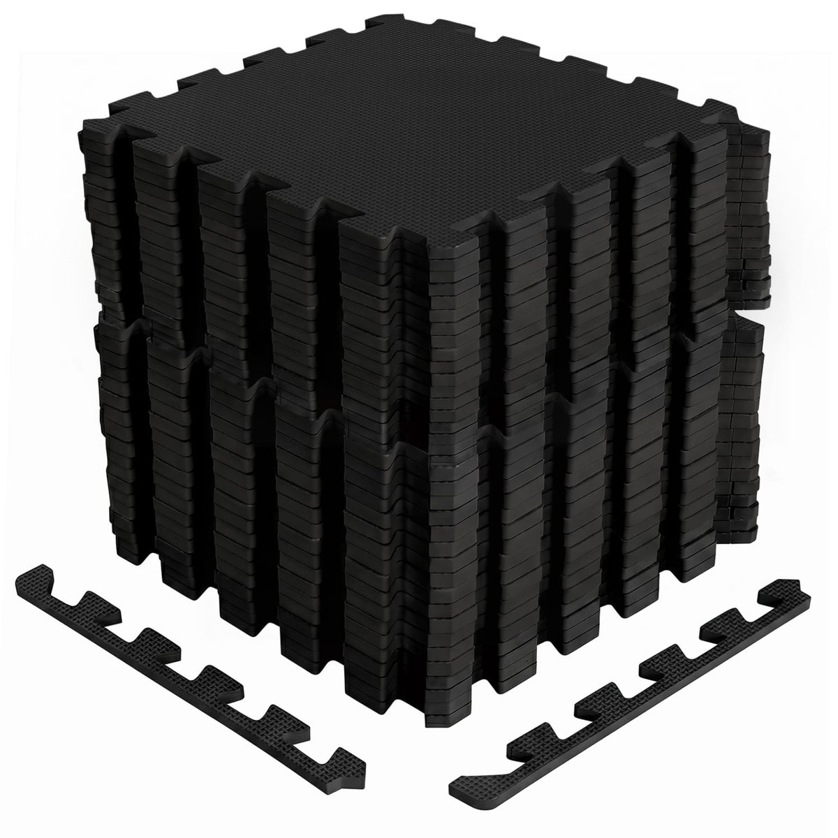 Non-Slip Protective Flooring for Living Room and Home Gym-Black