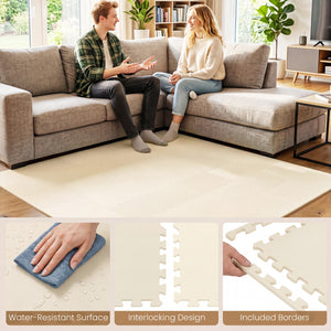 Non-Slip Protective Flooring for Living Room and Home Gym-Beige view 7