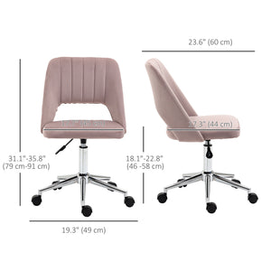 Mid Back Office Chair Velvet Fabric Swivel Scallop Shape Computer Desk Chair, Green – view 51