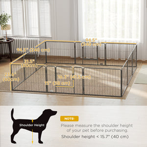 Dog Playpen, 31.5"W Heavy-Duty Metal Puppy Play Pen, Pet Exercise Fences for Outside and Indoor – view 4